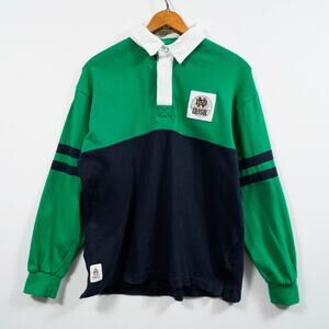 Vintage Notre Dame Rugby Shirt Green Navy Lansdowne Small Irish